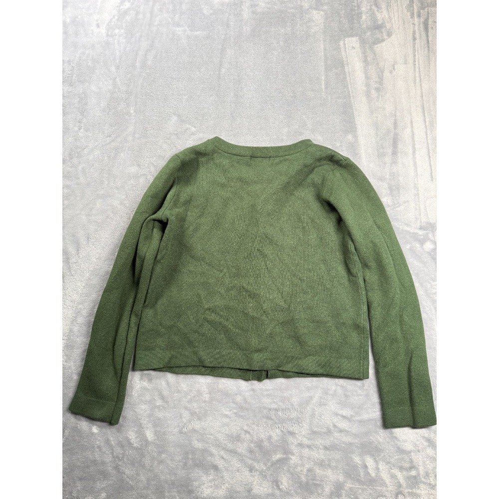 Kathy Ireland Cardigan Sweater Womens Medium Green Tight Knit Button Front